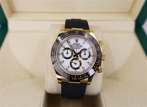 rolex cosmograph daytona yellow gold and ceramic bezel oysterflex 116518ln|116518ln.